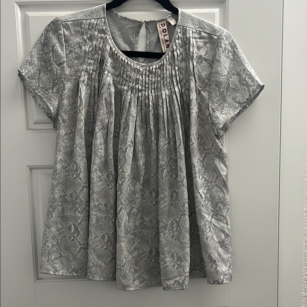 Dolan Snake Print Gray Blouse
